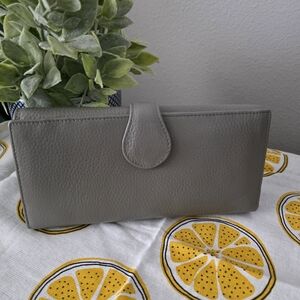 Dante Faux Leather Wallet With Zippered Pocket & Card Slots